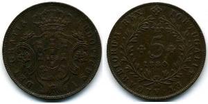 5 Reis Açores / Royaume de Portugal (1139-1910) Cuivre 