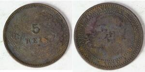 5 Reis Kingdom of Portugal (1139-1910) Kupfer Manuel II of Portugal (1889-1932)