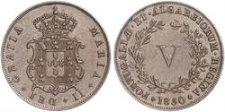 5 Reis Regno del Portogallo (1139-1910) Rame Maria II del Portogallo (1819-1853)