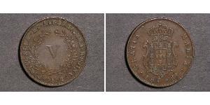 5 Reis Regno del Portogallo (1139-1910) Rame Maria II del Portogallo (1819-1853)