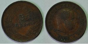 5 Reis Regno del Portogallo (1139-1910) Rame/Nichel Carlo I del Portogallo (1863-1908)