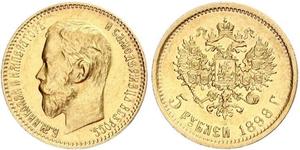 5 Rouble Empire russe (1720-1917) Or Nicolas II (1868-1918)