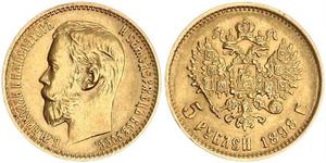 5 Rouble Empire russe (1720-1917) Or Nicolas II (1868-1918)