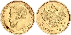 5 Rouble Empire russe (1720-1917) Or Nicolas II (1868-1918)