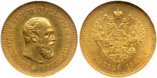 5 Rouble Empire russe (1720-1917) Or Alexandre III (1845 -1894)