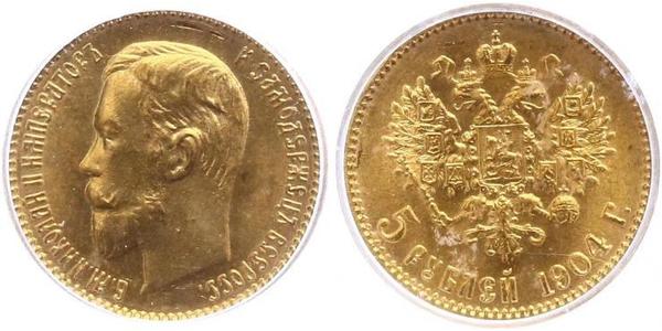 5 Rouble Empire russe (1720-1917) Or Nicolas II (1868-1918)