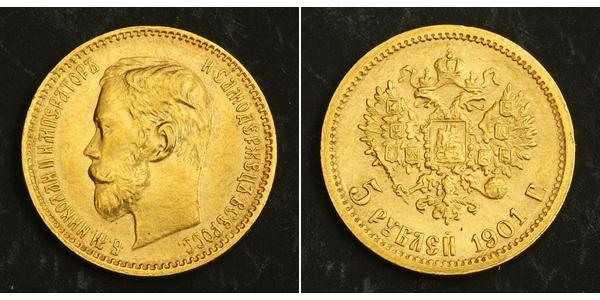 5 Rouble Empire russe (1720-1917) Or Nicolas II (1868-1918)