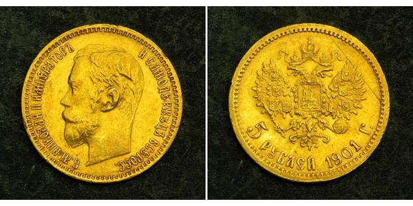 5 Rouble Empire russe (1720-1917) Or Nicolas II (1868-1918)
