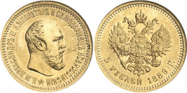 5 Rouble Empire russe (1720-1917) Or Alexandre III (1845 -1894)