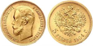 5 Rubel Russisches Reich (1720-1917) Gold Nikolaus II (1868-1918)