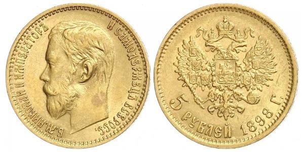 5 Rubel Russisches Reich (1720-1917) Gold Nikolaus II (1868-1918)