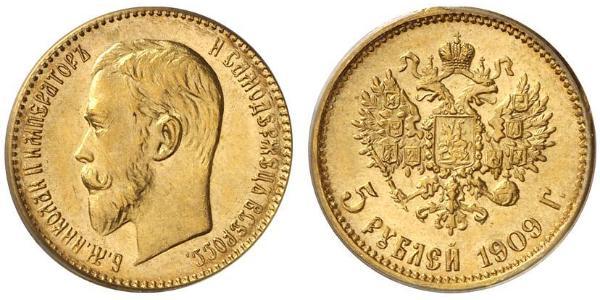 5 Rubel Russisches Reich (1720-1917) Gold Nikolaus II (1868-1918)