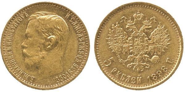 5 Rubel Russisches Reich (1720-1917) Gold Nikolaus II (1868-1918)
