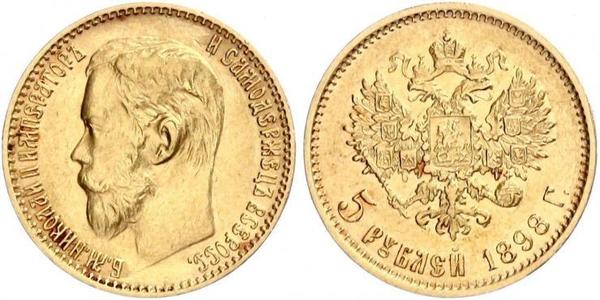 5 Rubel Russisches Reich (1720-1917) Gold Nikolaus II (1868-1918)