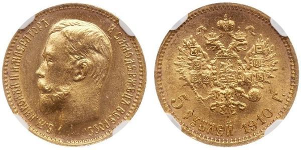 5 Rubel Russisches Reich (1720-1917) Gold Nikolaus II (1868-1918)