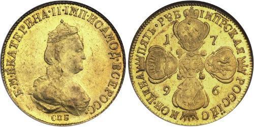 5 Ruble Russian Empire (1720-1917) Gold Catherine II (1729-1796)