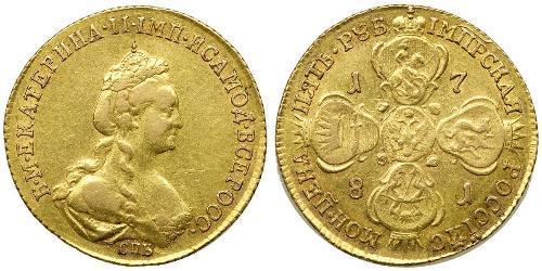 5 Ruble Russian Empire (1720-1917) Gold Catherine II (1729-1796)