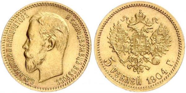 5 Ruble Russian Empire (1720-1917) Gold Nicholas II (1868-1918)