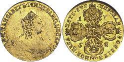 5 Ruble 俄罗斯帝国 (1721 - 1917) 金 Jelisaweta I Petrowna (1709-1762)