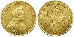 5 Ruble 俄罗斯帝国 (1721 - 1917) 金 叶卡捷琳娜二世 (1729-1796)