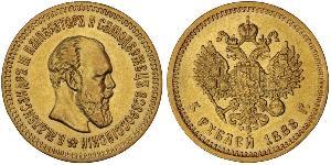 5 Ruble 俄罗斯帝国 (1721 - 1917) 金 亚历山大三世 (俄国) (1845 -1894)