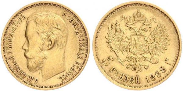 5 Ruble 俄罗斯帝国 (1721 - 1917) 金 尼古拉二世 (俄罗斯) (1868-1918)