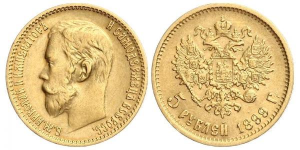 5 Ruble 俄罗斯帝国 (1721 - 1917) 金 尼古拉二世 (俄罗斯) (1868-1918)