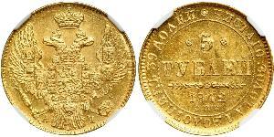 5 Rublo Impero russo (1720-1917) Oro Nicola I (1796-1855)