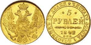 5 Rublo Impero russo (1720-1917) Oro Nicola I (1796-1855)