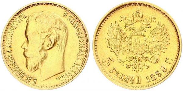 5 Rublo Impero russo (1720-1917) Oro Nicola II (1868-1918)