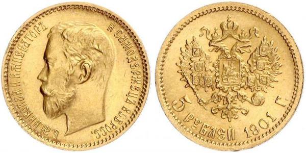 5 Rublo Impero russo (1720-1917) Oro Nicola II (1868-1918)