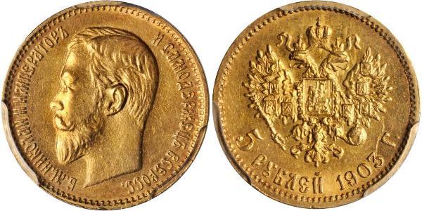 5 Rublo Impero russo (1720-1917) Oro Nicola II (1868-1918)