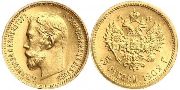 5 Rublo Impero russo (1720-1917) Oro Nicola II (1868-1918)