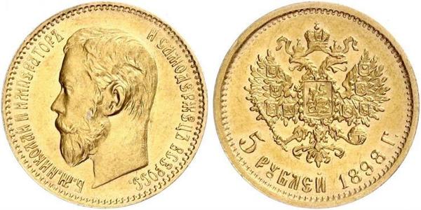 5 Rublo Impero russo (1720-1917) Oro Nicola II (1868-1918)