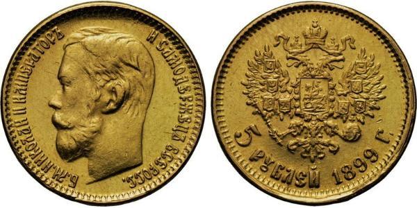 5 Rublo Impero russo (1720-1917) Oro Nicola II (1868-1918)
