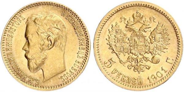 5 Rublo Impero russo (1720-1917) Oro Nicola II (1868-1918)