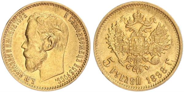 5 Rublo Impero russo (1720-1917) Oro Nicola II (1868-1918)