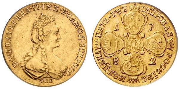 5 Rublo Impero russo (1720-1917) Oro Caterina II (1729-1796)