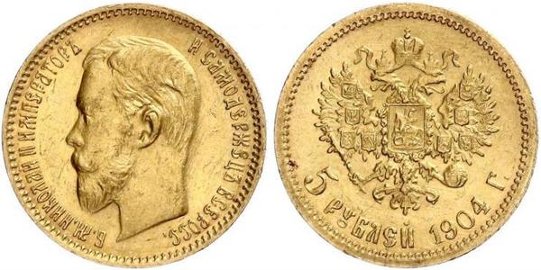 5 Rublo Impero russo (1720-1917) Oro Nicola II (1868-1918)