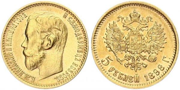 5 Rublo Impero russo (1720-1917) Oro Nicola II (1868-1918)