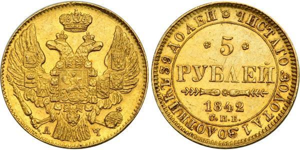 5 Rublo Impero russo (1720-1917) Oro Nicola I (1796-1855)