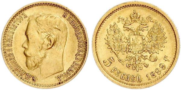 5 Rublo Impero russo (1720-1917) Oro Nicola II (1868-1918)