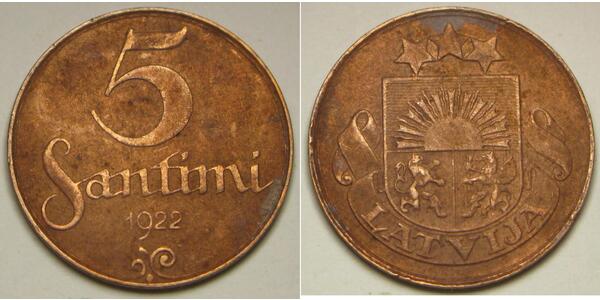 5 Santims Letonia Bronce 