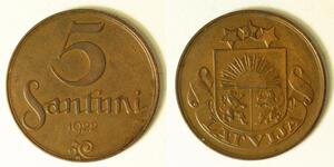 5 Santims Letlönj Bronze 