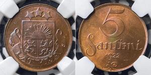5 Santims Lettland Bronze 