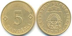 5 Santims Lettonia (1991 - ) Rame/Acciaio 