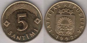 5 Santims Latvia (1991 - ) Steel/Copper 