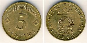 5 Santims Latvia (1991 - ) Steel/Copper 