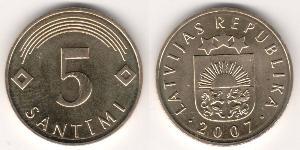 5 Santims Latvia (1991 - ) Steel/Copper 