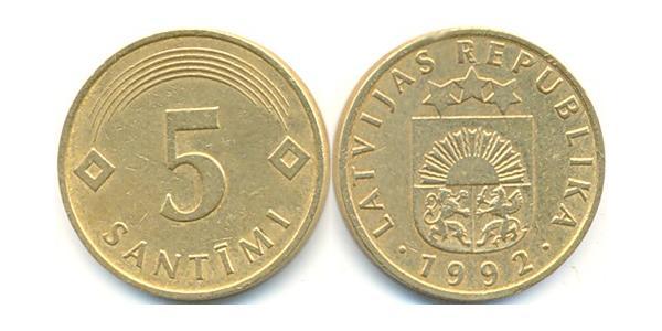 5 Santims Латвия (1991 - ) Сталь/Медь 